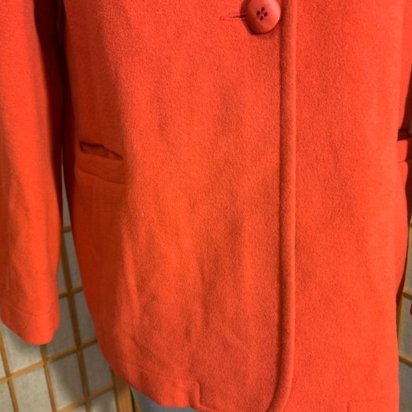 MARISA MINICUCCI Red Virgin Wool Button Front Coat Jacket * sz 10 - Picture 4 of 8